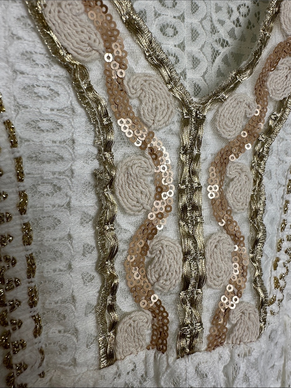 Italy made Embroidered White Lace Peasant Top floral boho hippie daisy feminine - Picture 3 of 10
